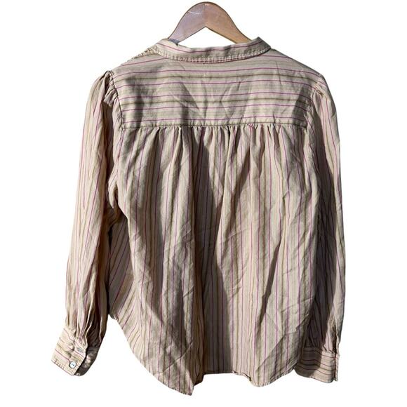 Faherty Byrd Button Down Top in Sitka Stripe Size Large - Picture 4 of 11